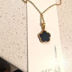 Van Cleef style necklace in black and gold